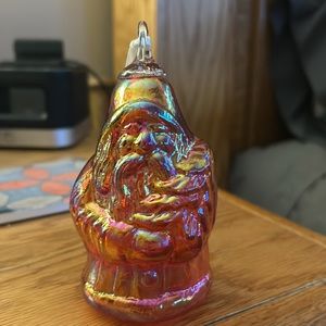 Hand blown vintage mold Santa ornament